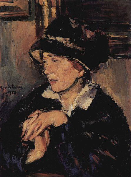 Portrat einer Dame mit dunklem Hut